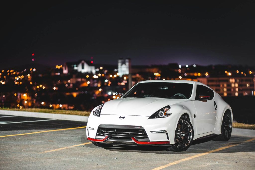 remap reading 9 white nissan nismo at night